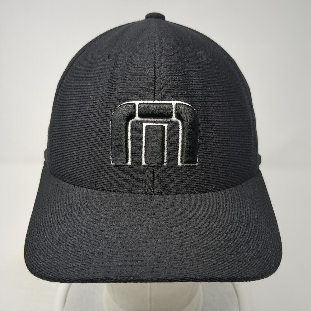 Travis Mathew Flexfit Fitted Hat Solid Black Medi… - image 2